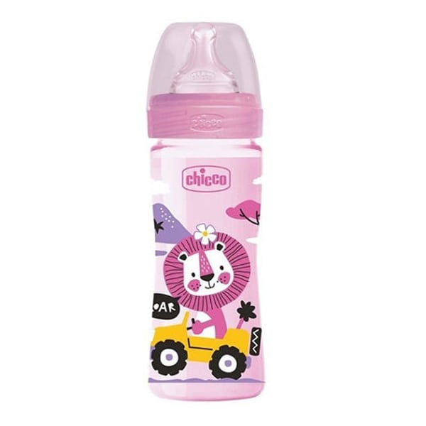 CHICCO - WELL BEING Πλαστικό Μπιμπερό ΘΣ 2m+ (ροζ) - 250ml